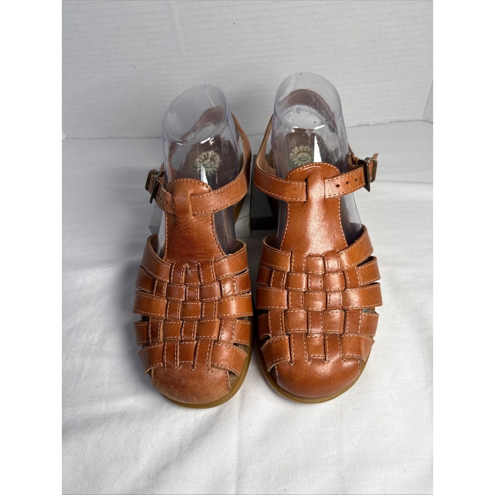 Earth Shoe Angel Brown Leather Fisherman Sandals Huarache Flat 6628183 Size 8